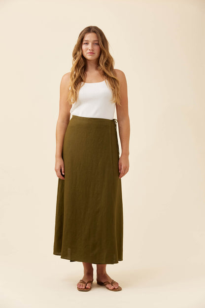Isle of mine Wrap skirt olive