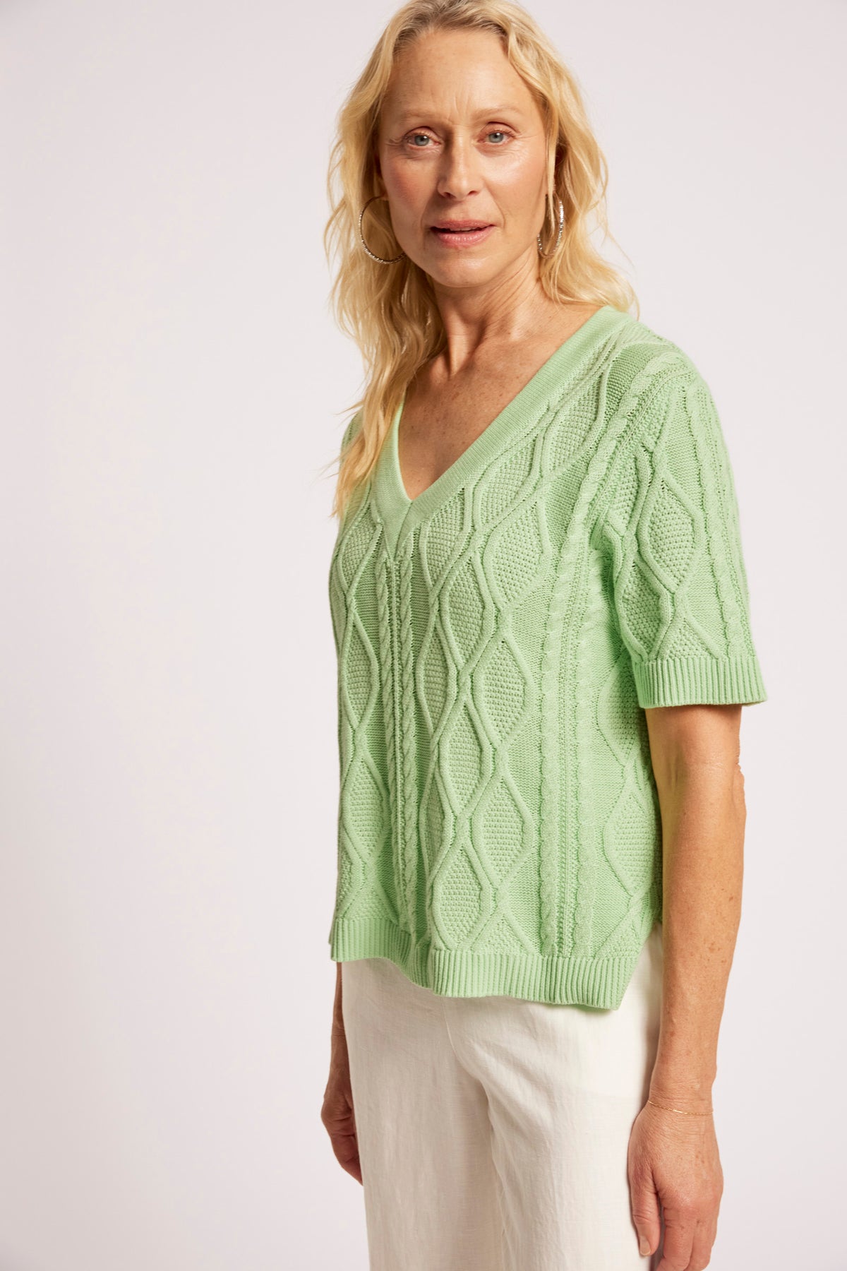 Eb +Ive Casa cable Knit mint
