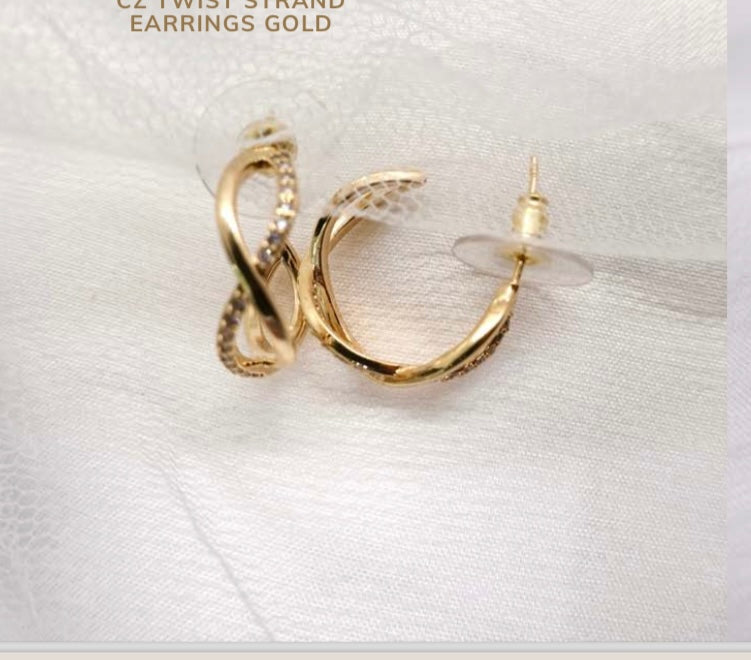 Gregory Ladner twist strand earrings gold