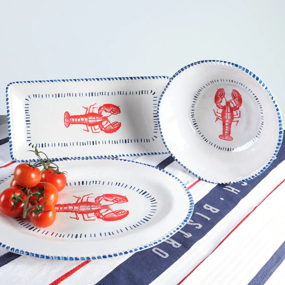 Melamine Nautical Lobster Oval Platter 48cm