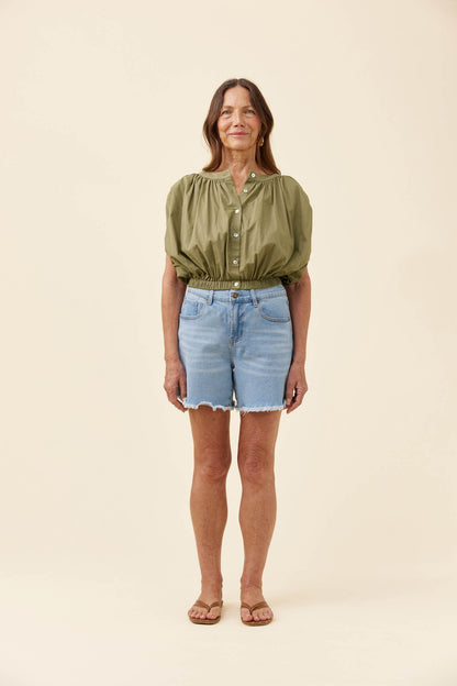 Isle of Mine Rosa reversible top crop Sage