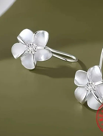 Flying Saucers s/silver flower Earrings