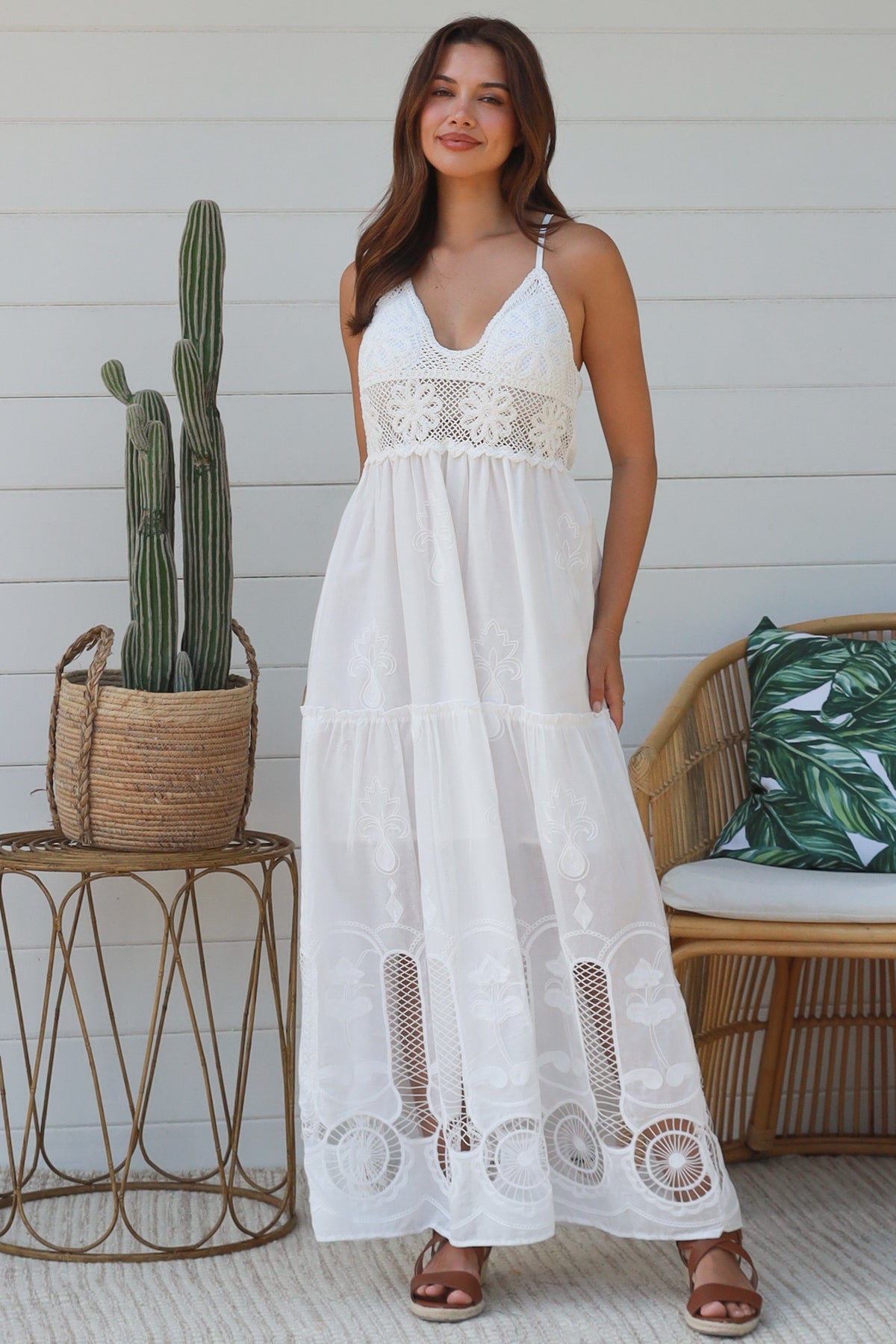 Isla Crochet Cotton Maxi Dressb