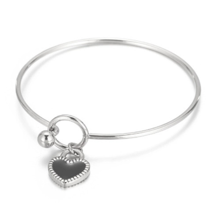 Flying Saucers black /silver  bangle