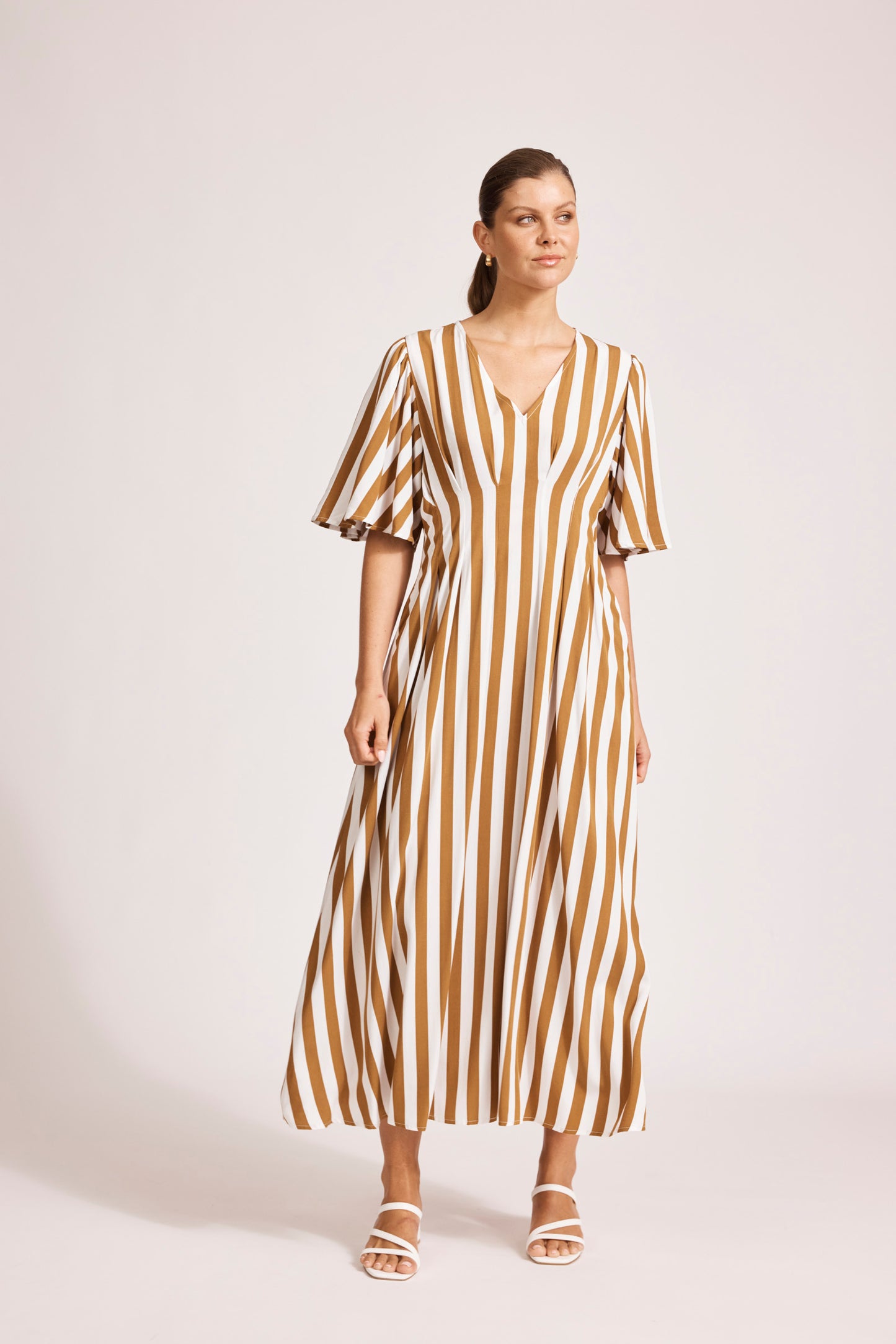 Eb &Ive Treville striped  Maxi Dress  Caramel
