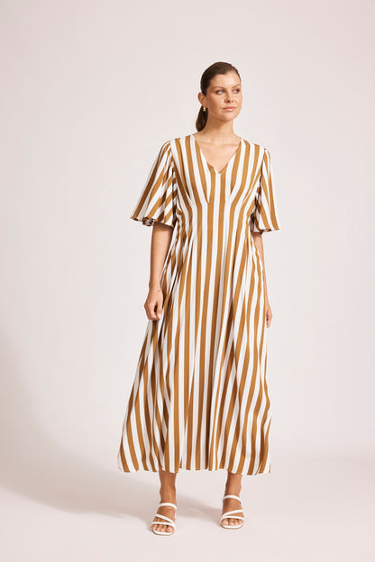 Eb &Ive Treville striped  Maxi Dress  Caramel
