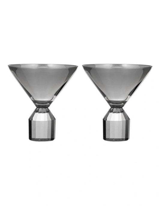 Ladelle Tempa: Ava Charcol   Martini Glass Set