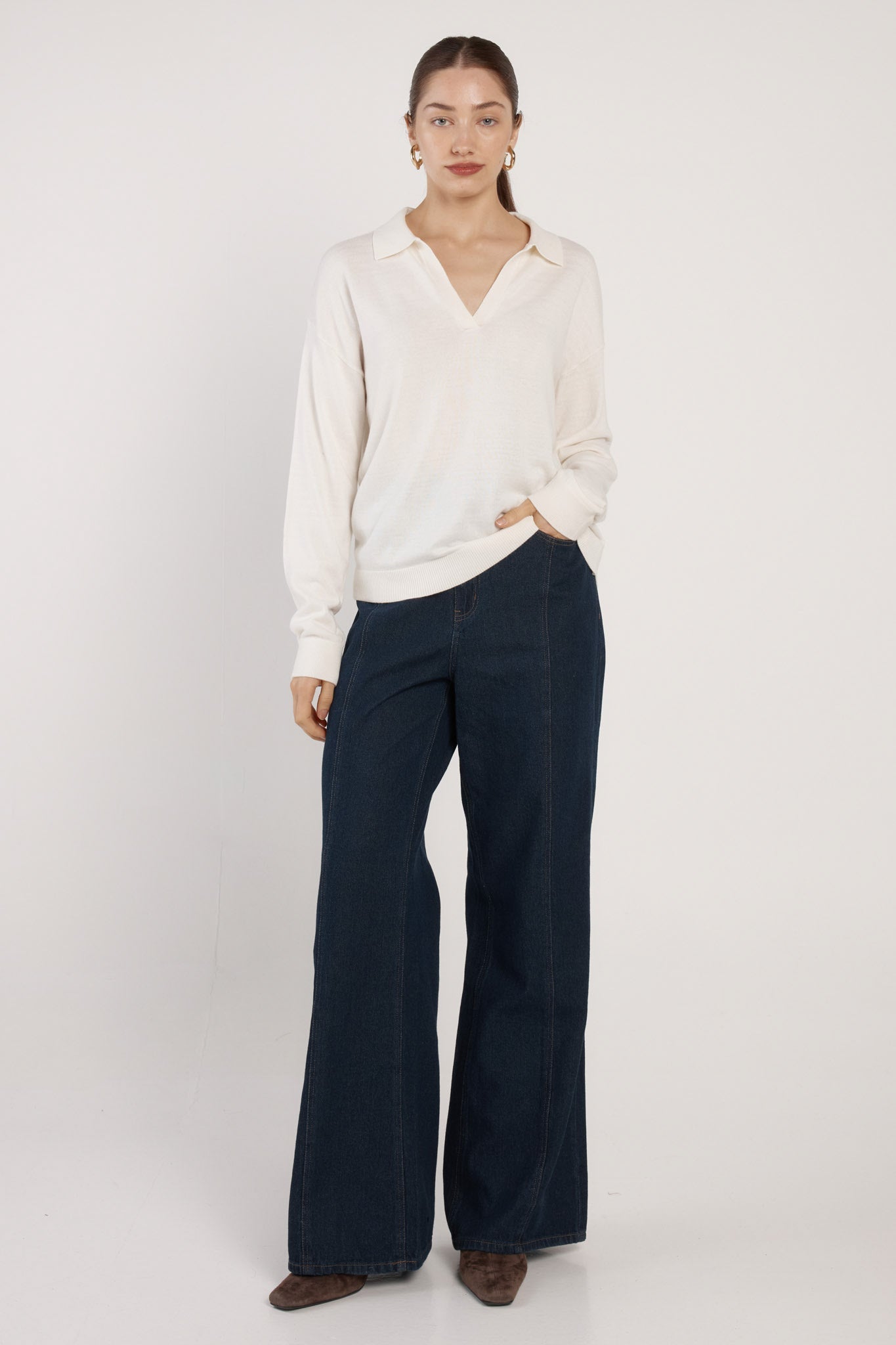 Fate +Becker Soleni polo  knit cream