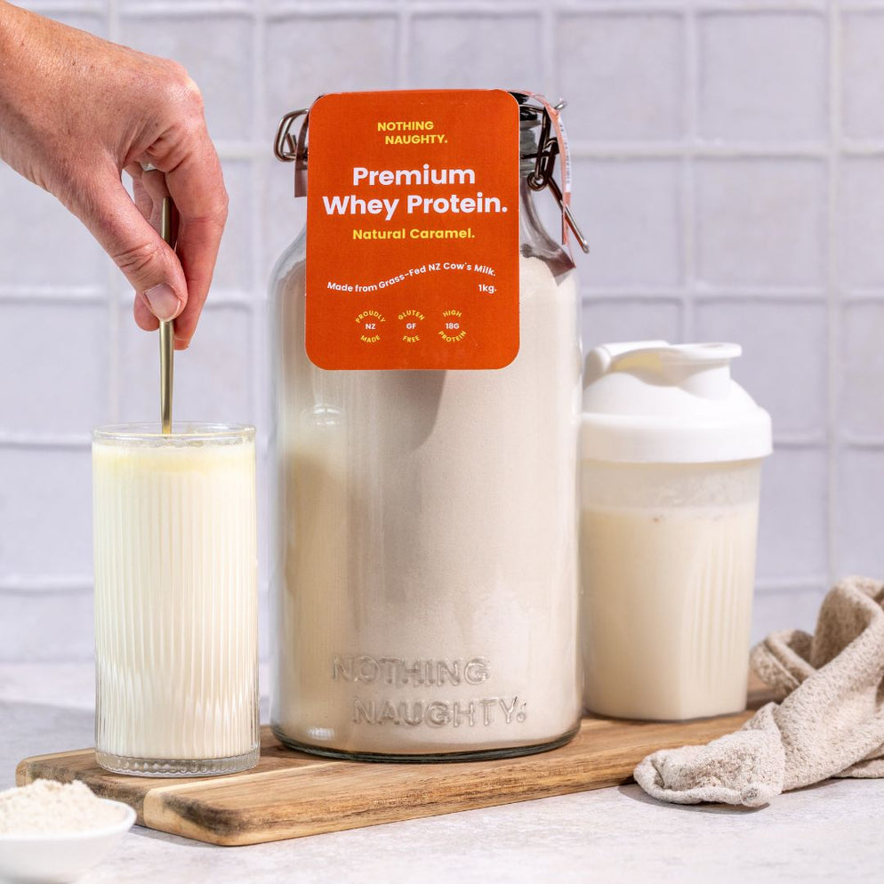 Nothing Naughty Premium NZ Whey Protein - 1kg Jar vanilla