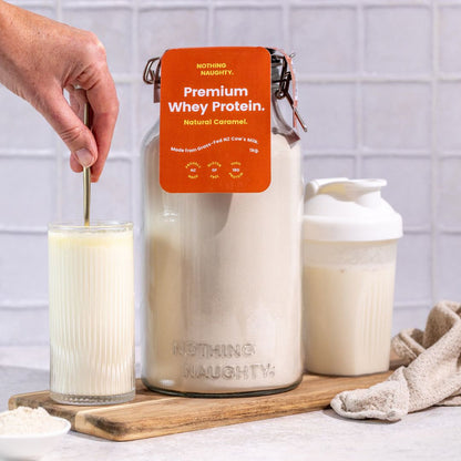 Nothing Naughty Premium NZ Whey Protein - 1kg Jar vanilla
