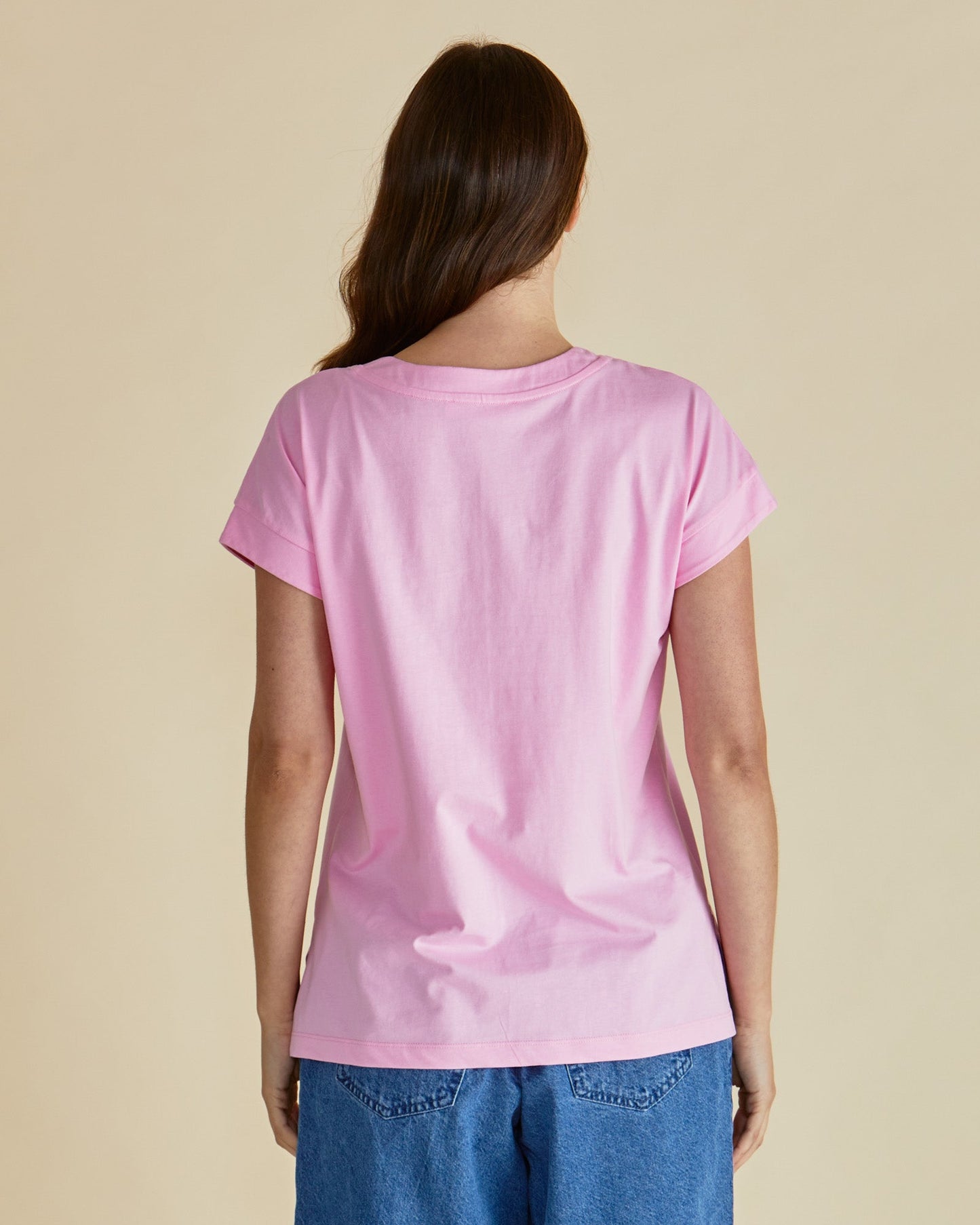 Betty Basics Tracy v neck Tee  pink