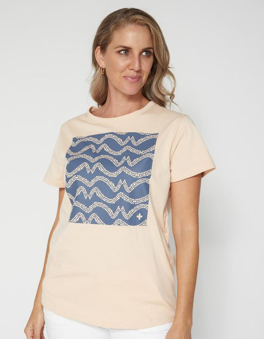 Stella + Gemma T-SHIRT - SAND OCEAN WAVES