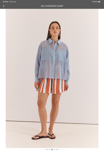 Sass Val oversized shirt Pale Blue