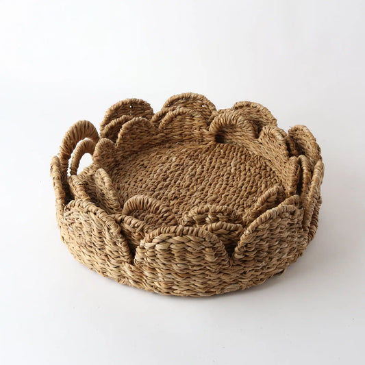 Seagrass set/3 Round Scallop Trays
Natural