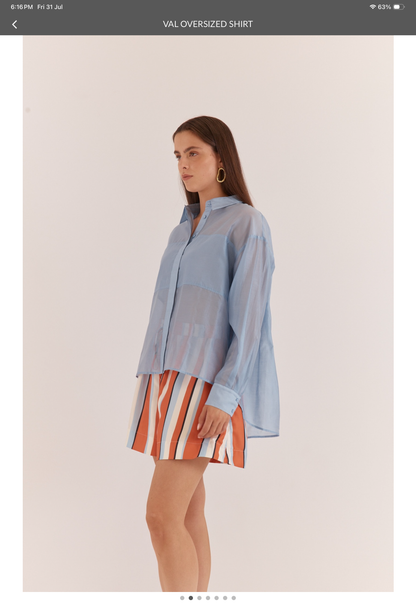 Sass Val oversized shirt Pale Blue