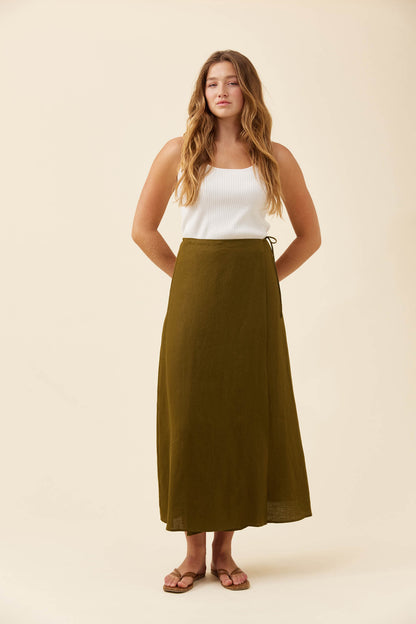 Isle of mine Wrap skirt olive
