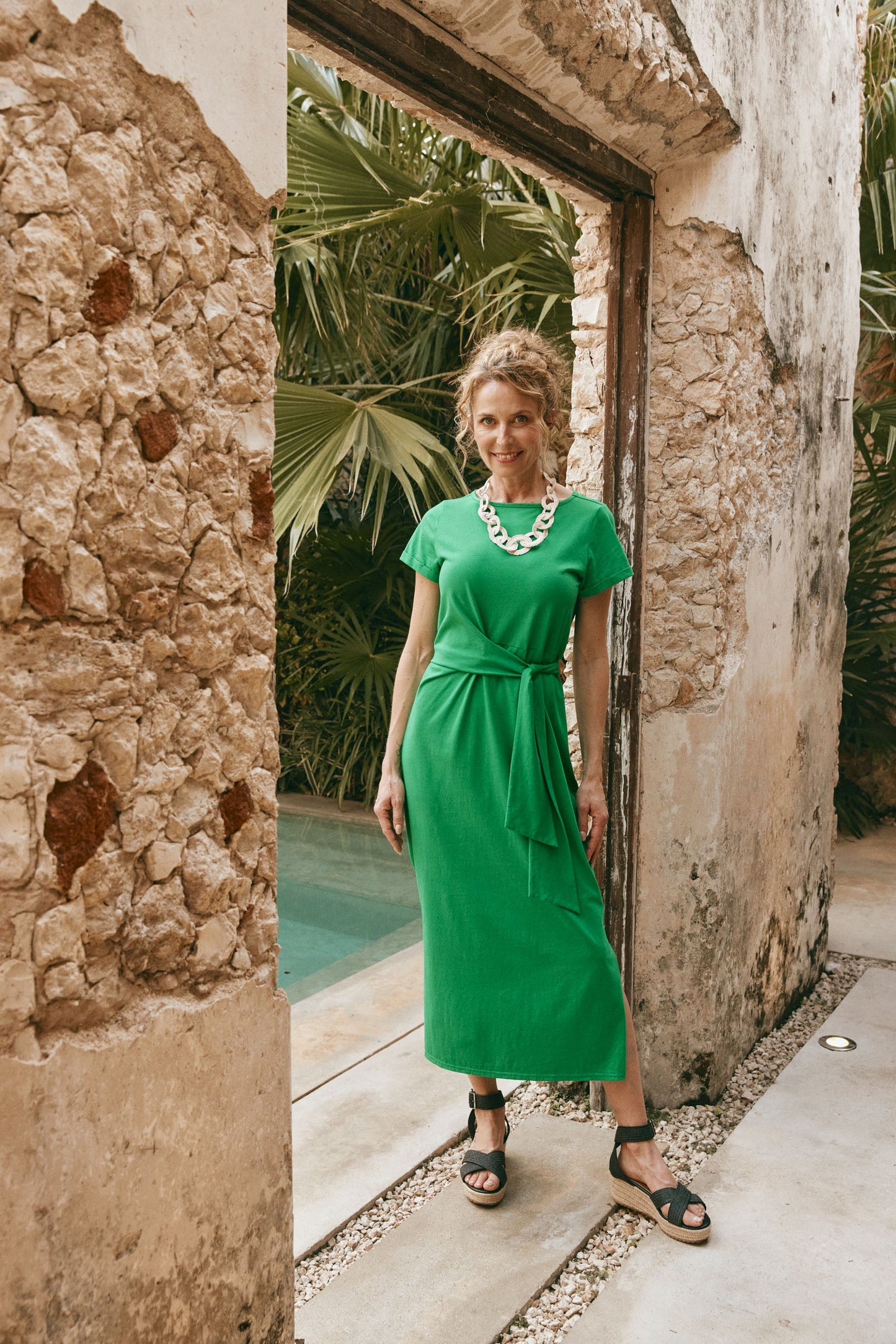 Eb &Ive Varanno Tie Dress Emerald