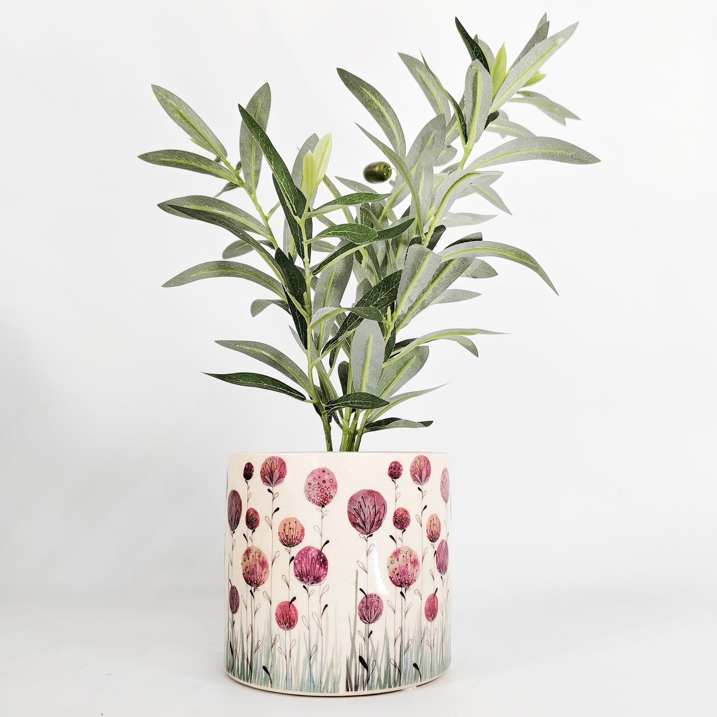 Pink flower planter pink 14 cm