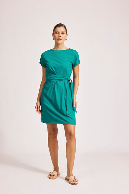 Eb &Ive Francis Tie Dress Lagoon