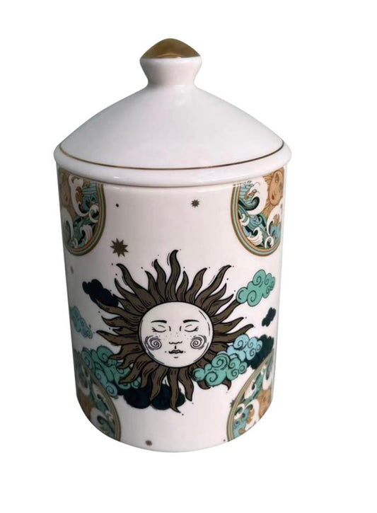 200G CERAMIC CANDLE WITH LID - SUN - MOONFLOWER