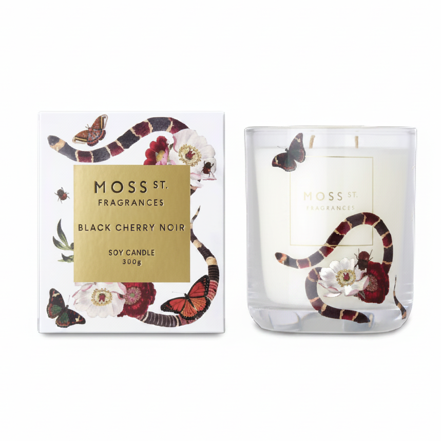 Moss Street black cherry Noir candle 300 g limited addition pre order