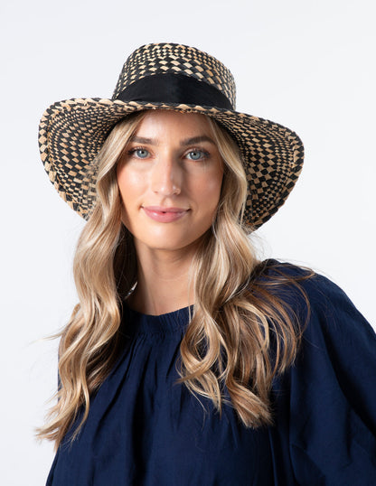 Stella +Gemma STRAW HAT - DIAMOND CHECK