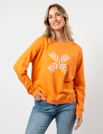 CLASSIC SWEATER - MANDARIN WITH CANDY CROSS  $99.95