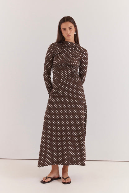 Sass Ashini long sleeved ruched dress