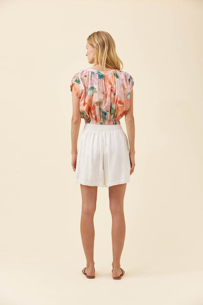 Isle of Mine Rosa reversible top crop floral