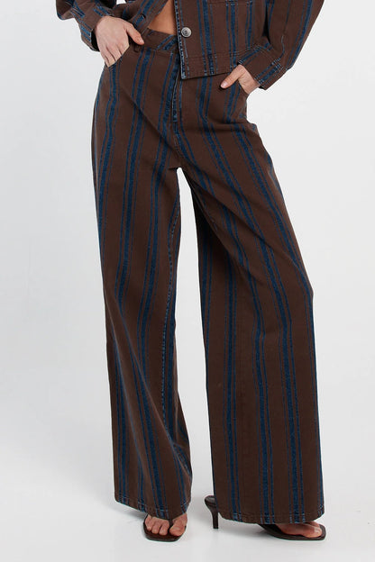 Sass Maja strip Jean chocolate