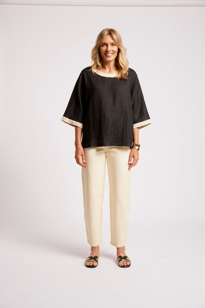 Eb +Ive Maris relaxed top one size tusk/ black Copy)