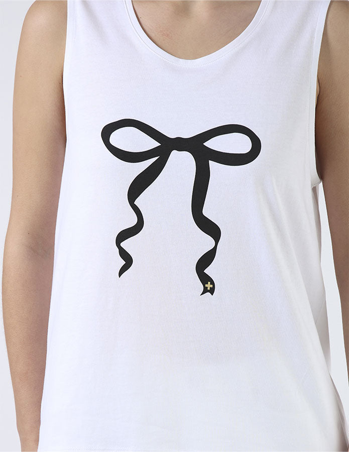 Stella + Gemma TANK - WHITE BOW