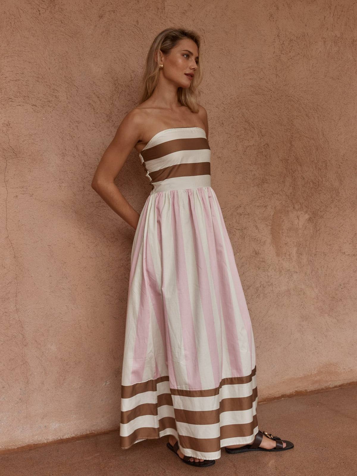 SASS NEA SPLICED STRAPLESS DRESS - NEAPOLITAN.  Pre order