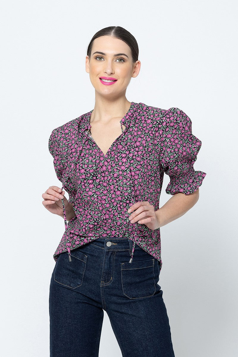 Solo & Seek Honey Blouse  plum petal