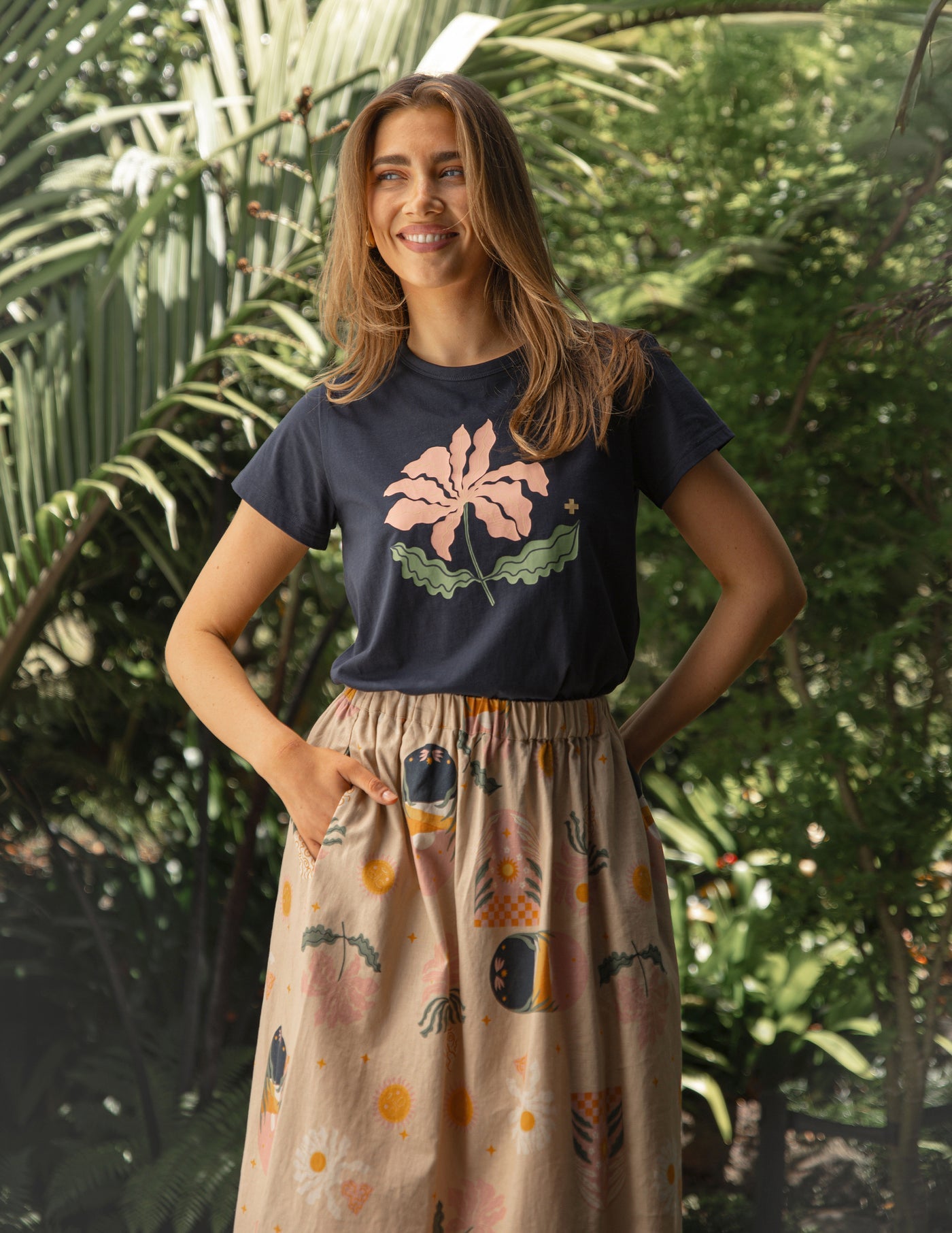 (Copy) Stella +Gemma Classic T Blushing Blooms - Navy