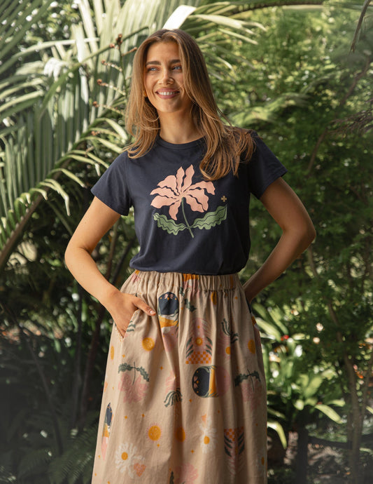 (Copy) Stella +Gemma Classic T Blushing Blooms - Navy