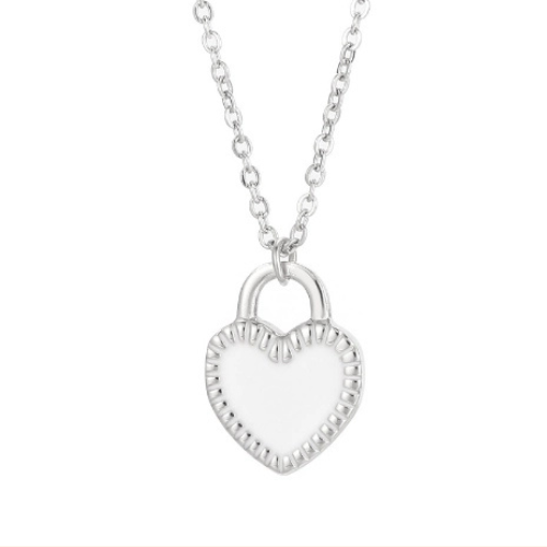 Flying Saucers heart pendant silver /white