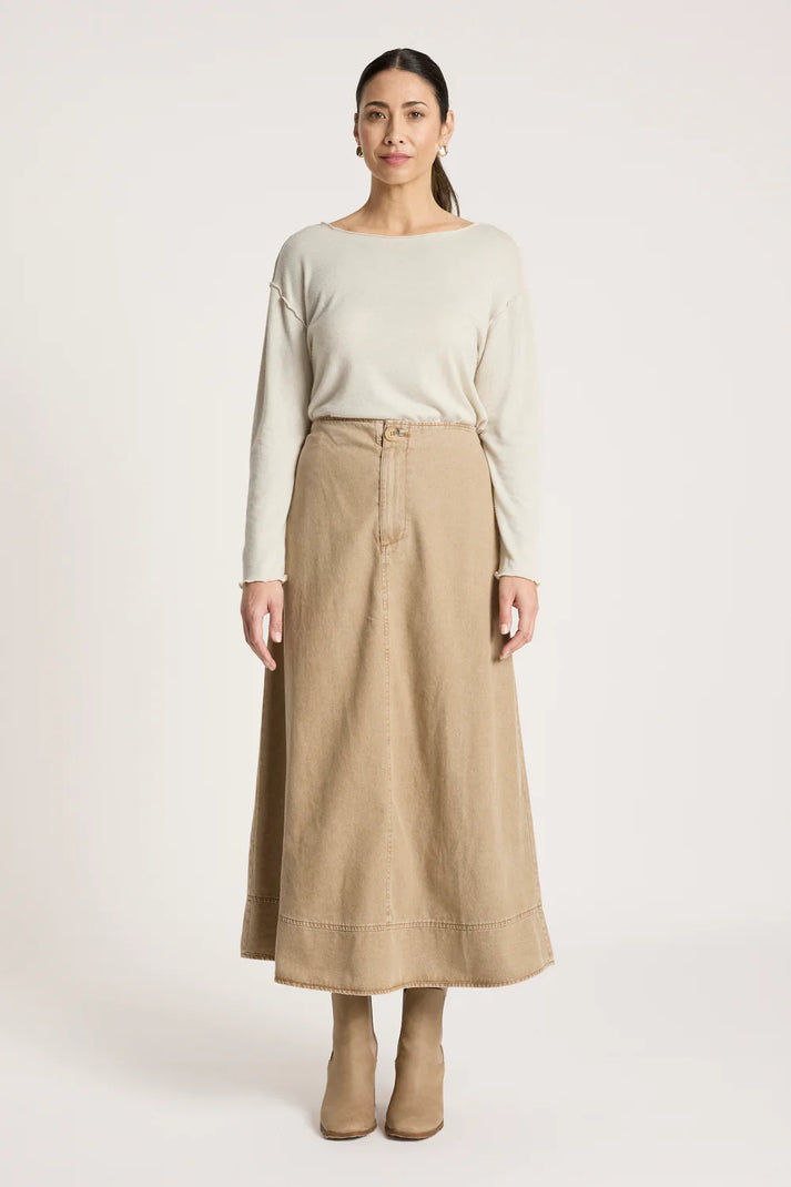 Eb + Ive Bodhi Denim Skirt Fawn