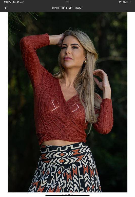 Boho Paige Cardy  one size rust