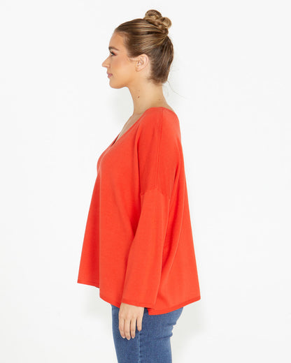 Sass Angelia reversible knit red