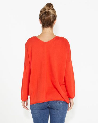 Sass Angelia reversible knit red