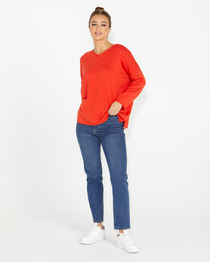 Sass Angelia reversible knit red