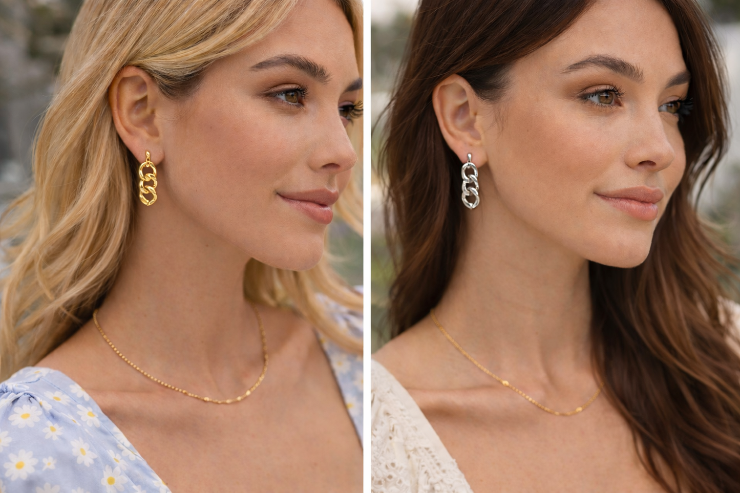 Flying Saucers Chain Earrings