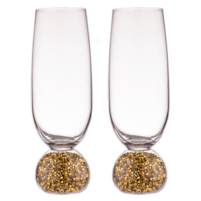 Kiama champagne 2 glasses gold