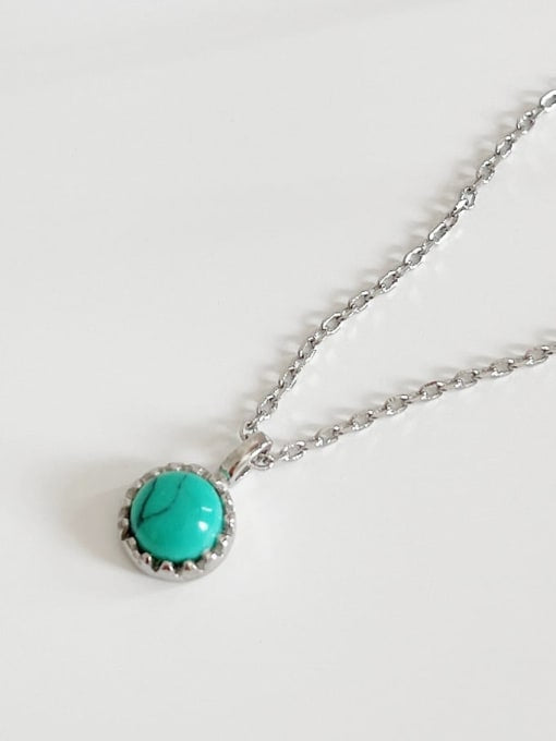 Flying Saucers925 Sterling Silver Turquoise Necklace