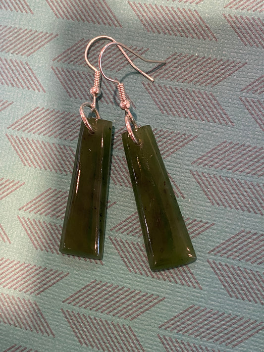 Flying Saucers greenstone  emhook earrings 03