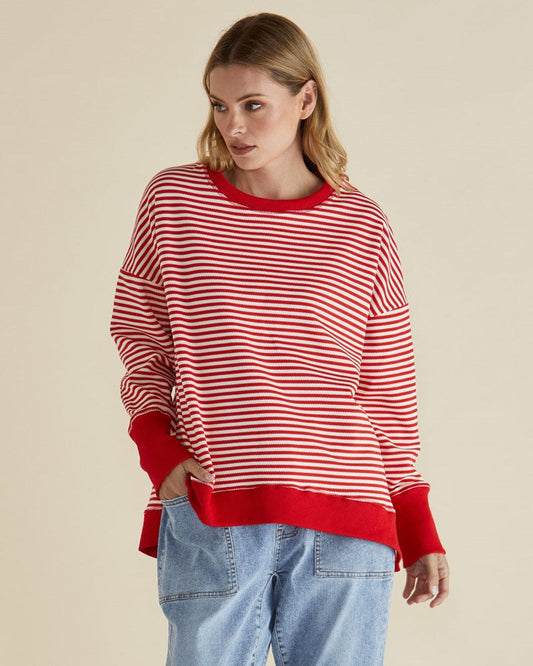 Betty Basics Cove Sweat Red Stripe