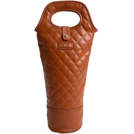 Ladelle Quilted brown single wine bag