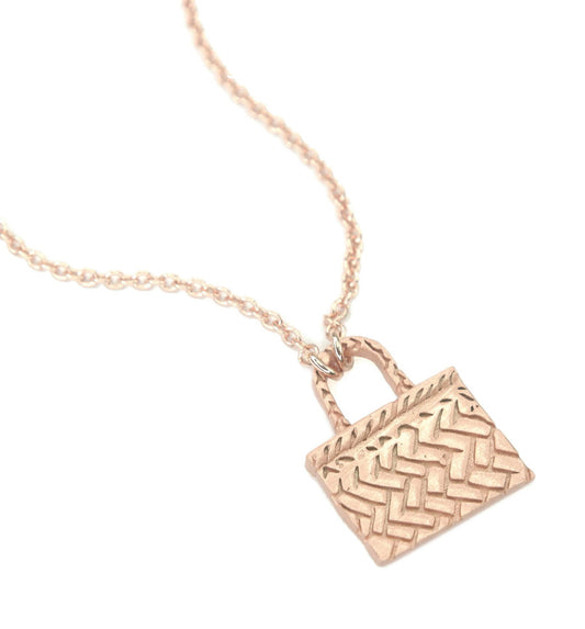Little Taonga Kete Necklace Rose Gold