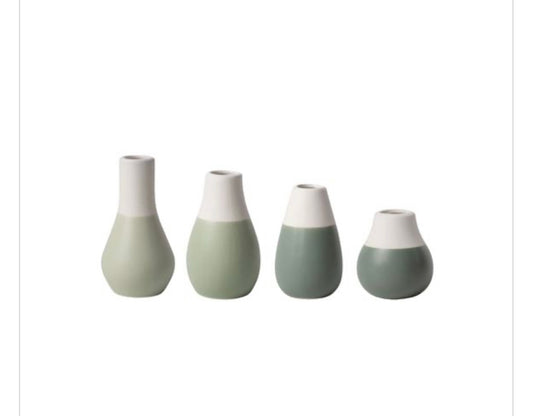 Grey mini pastel vases set 4